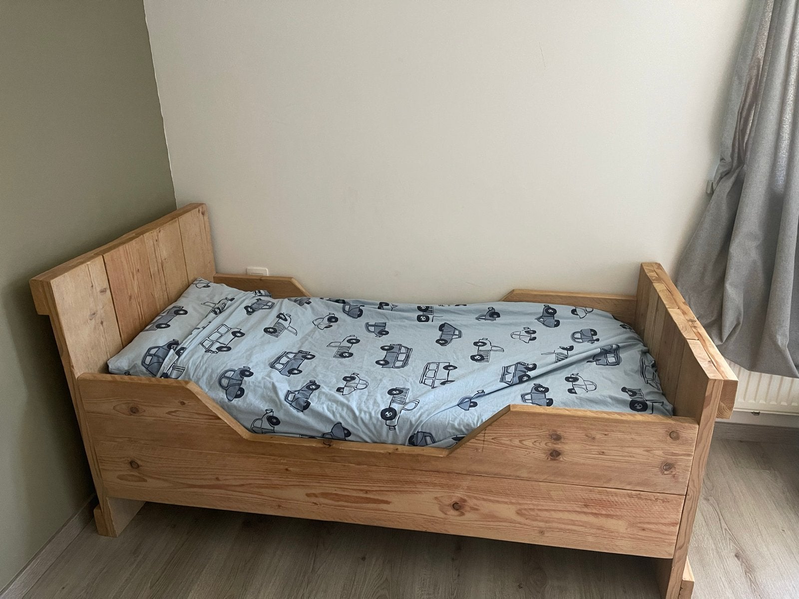 Steigerhouten Peuterbed, Ophalen, Gebruikt, 70 tot 85 cm, 140 tot 160 cm