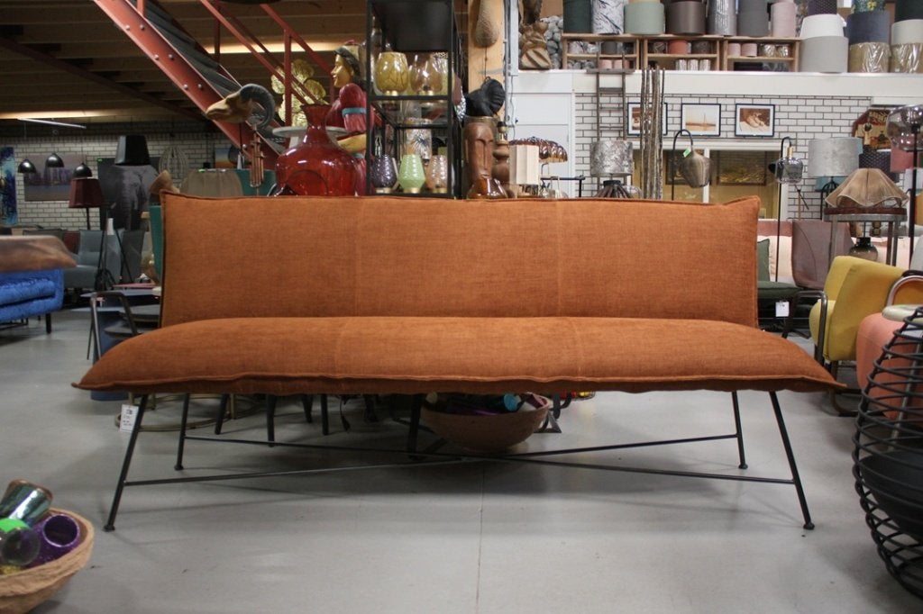 Luxe eetkamerbank Vidar Jess design stof roest eetbank bank