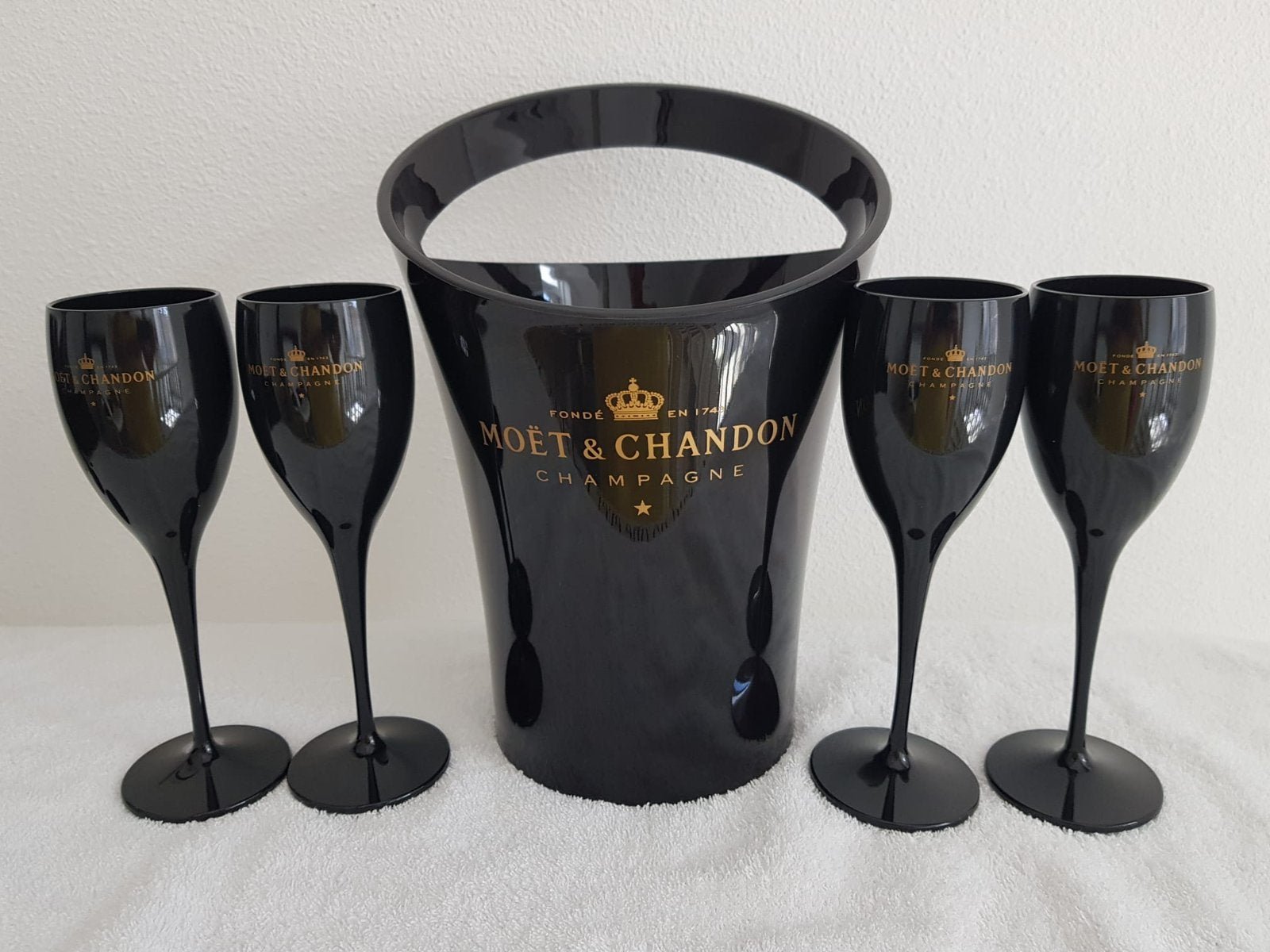 Moet&Chandon Champagne Koeler incl 4 Flutes., Ophalen of Verzenden, Nieuw, Overige typen