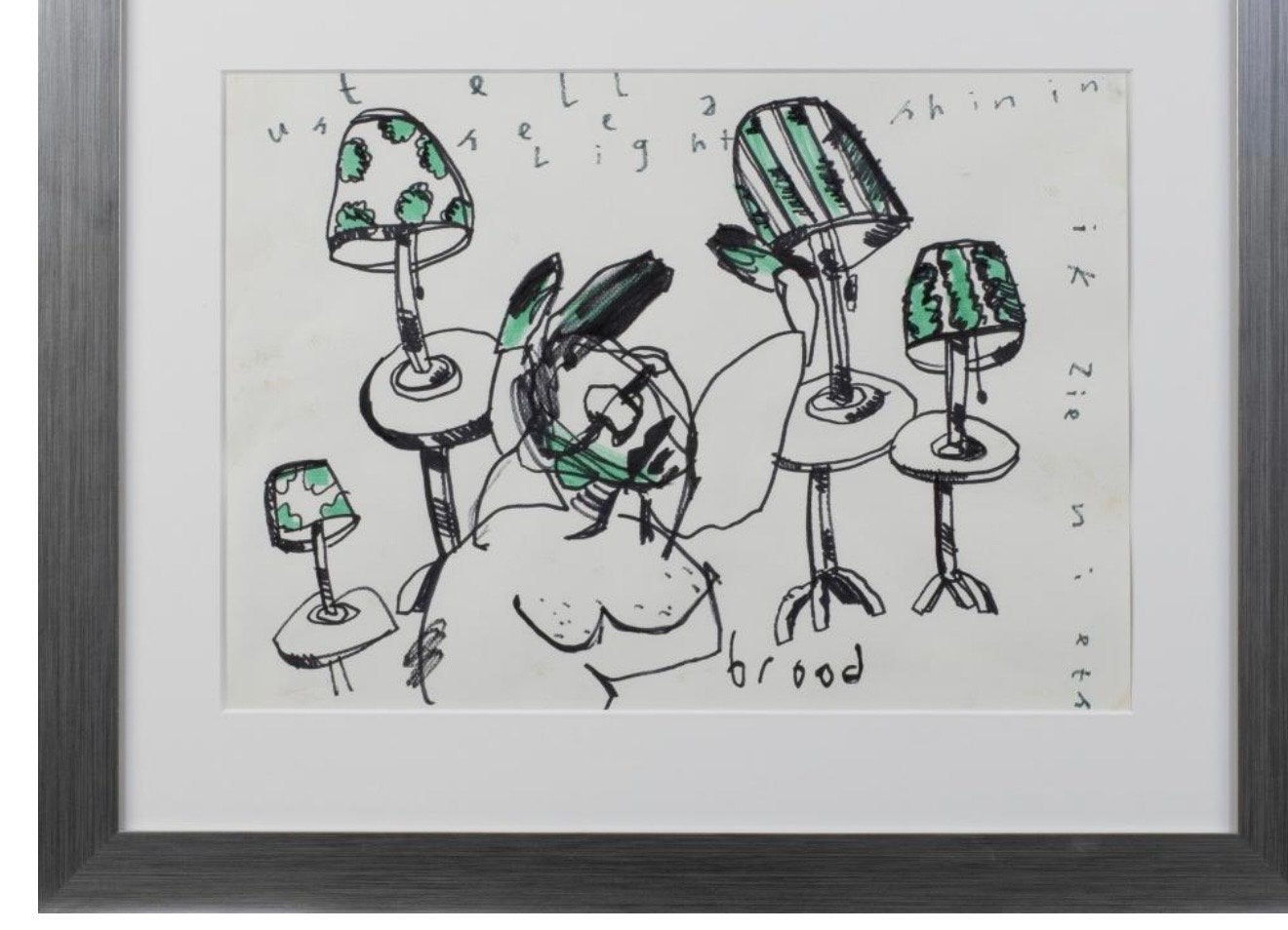 Herman Brood - See a light, Ophalen, Tekening, Gemengde techniek, Gesigneerd