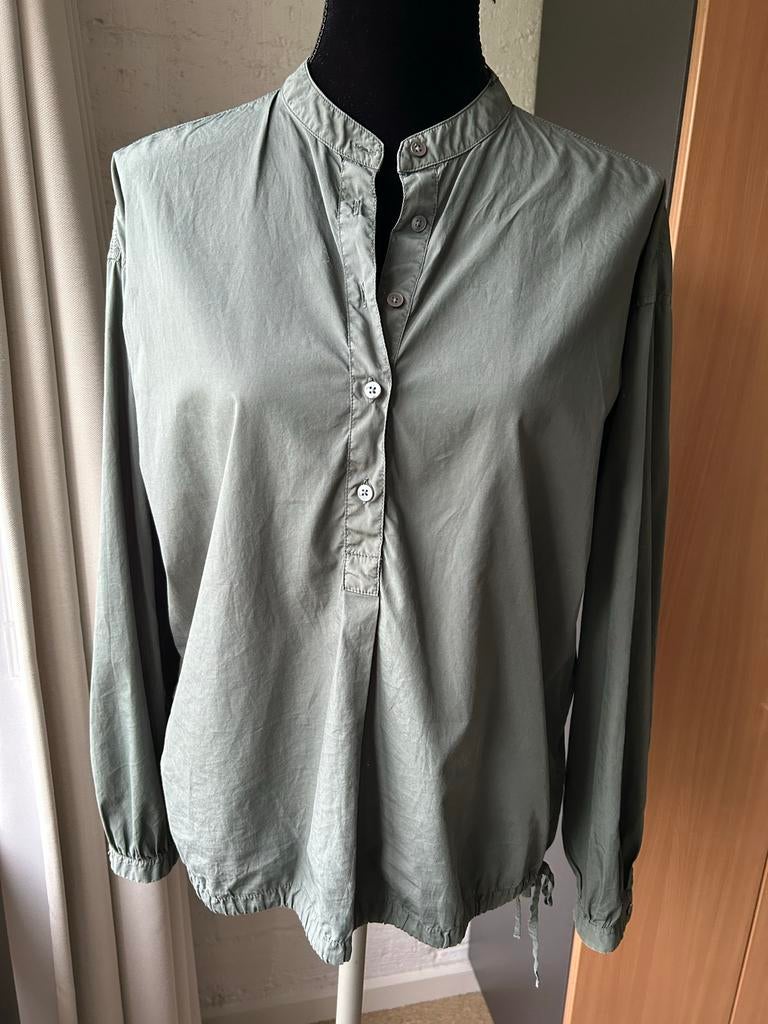 Closed katoenen blouse, Ophalen of Verzenden, Zo goed als nieuw, Maat 36 (S), Groen
