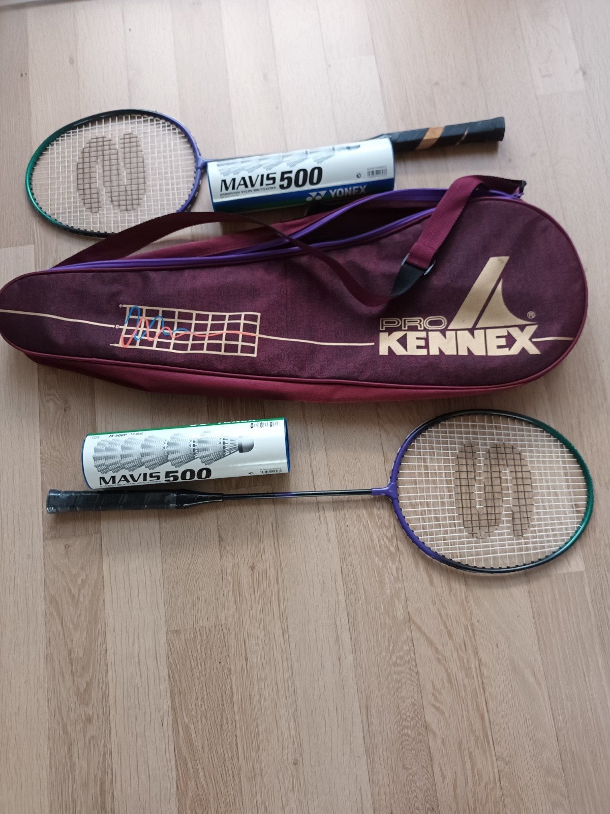 Badminton set compleet €15,00., Sport en Fitness, Badminton, Ophalen, Racket(s)