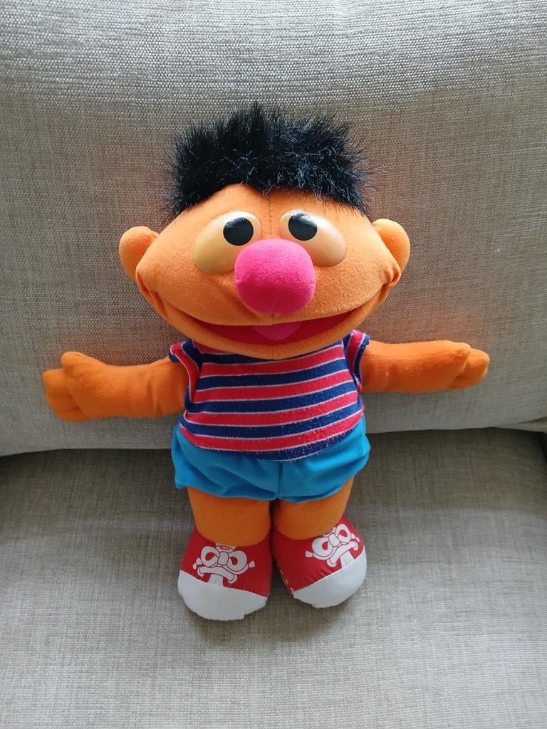 Sesamstraat Ernie knuffel Groot 35 cm., Gebruikt, Overige typen, Ophalen of Verzenden, Middelgroot (20 tot 80 cm)