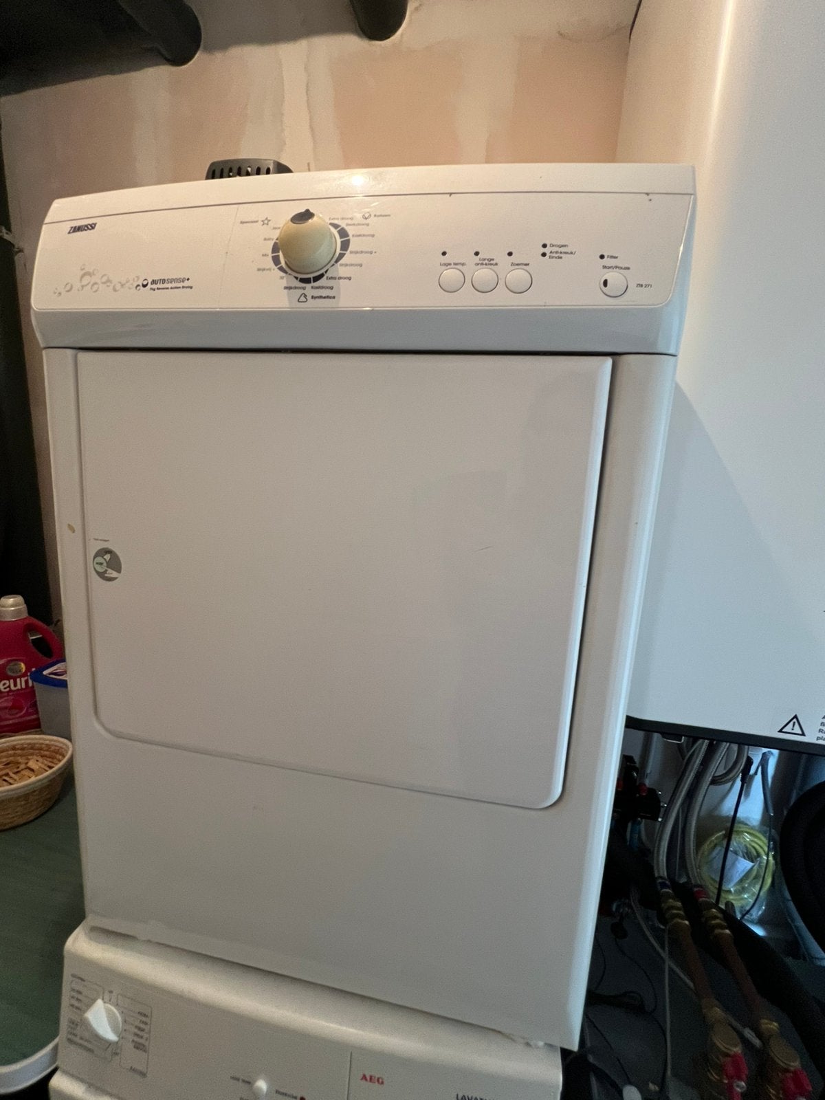 Wasdroger Zanussi, doet het perfect eur 75-, Witgoed en Apparatuur, Wasdrogers, Ophalen, 6 tot 8 kg, Luchtafvoer, Zo goed als nieuw