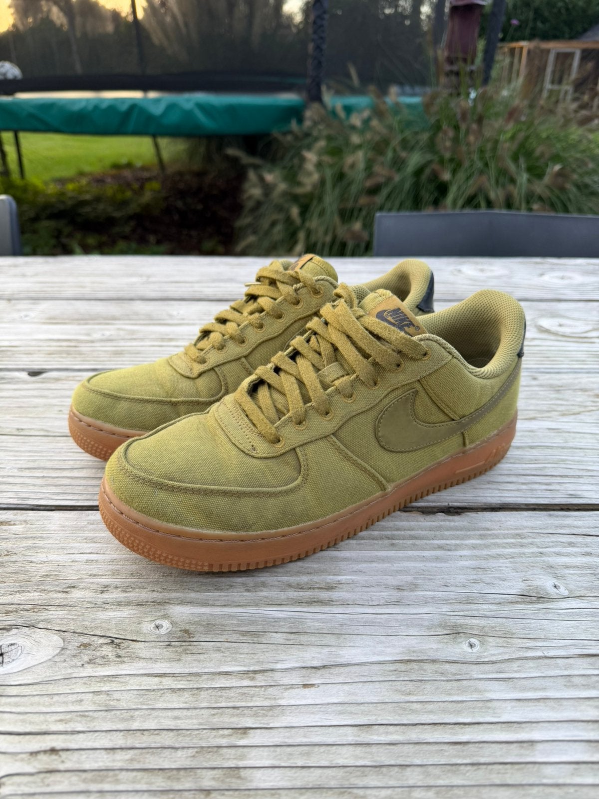 Nike air force 1 groen stof maat 42, Overige kleuren, Ophalen of Verzenden, Sneakers of Gympen, Gedragen
