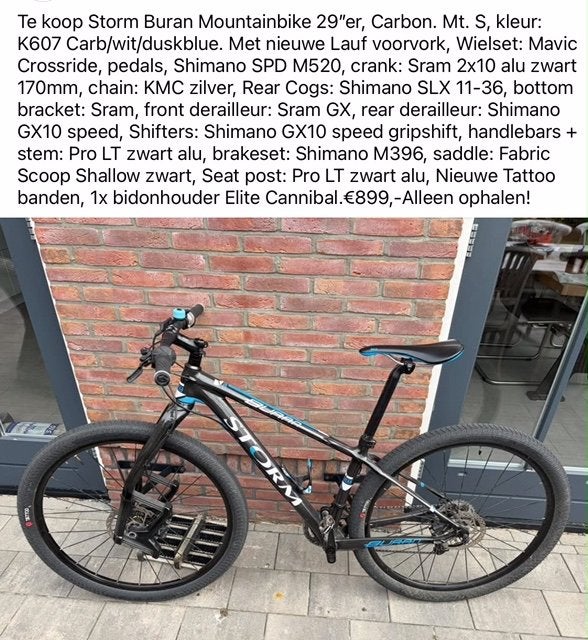 Storm Buran Mountainbike 29" S met Lauf voorvork, Gebruikt, Hardtail, Heren, 45 tot 49 cm