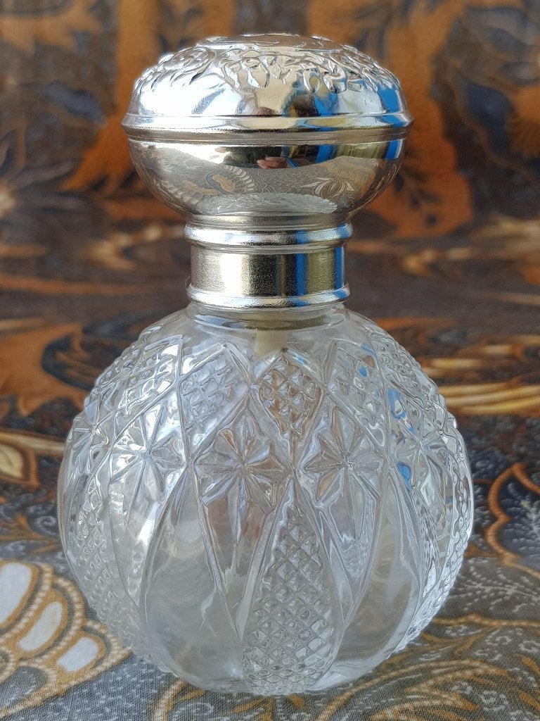 Mooie oude vintage parfum verstuiver uit Frankrijk 9,3 cm., Antiek en Kunst, Antiek | Woonaccessoires, Ophalen of Verzenden