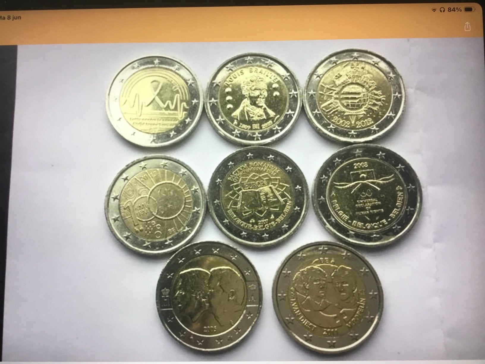 8XSPECIALE 2 EUROMUNTEN BELGIE, Postzegels en Munten, Munten | Europa | Euromunten, Ophalen of Verzenden, België, 2 euro