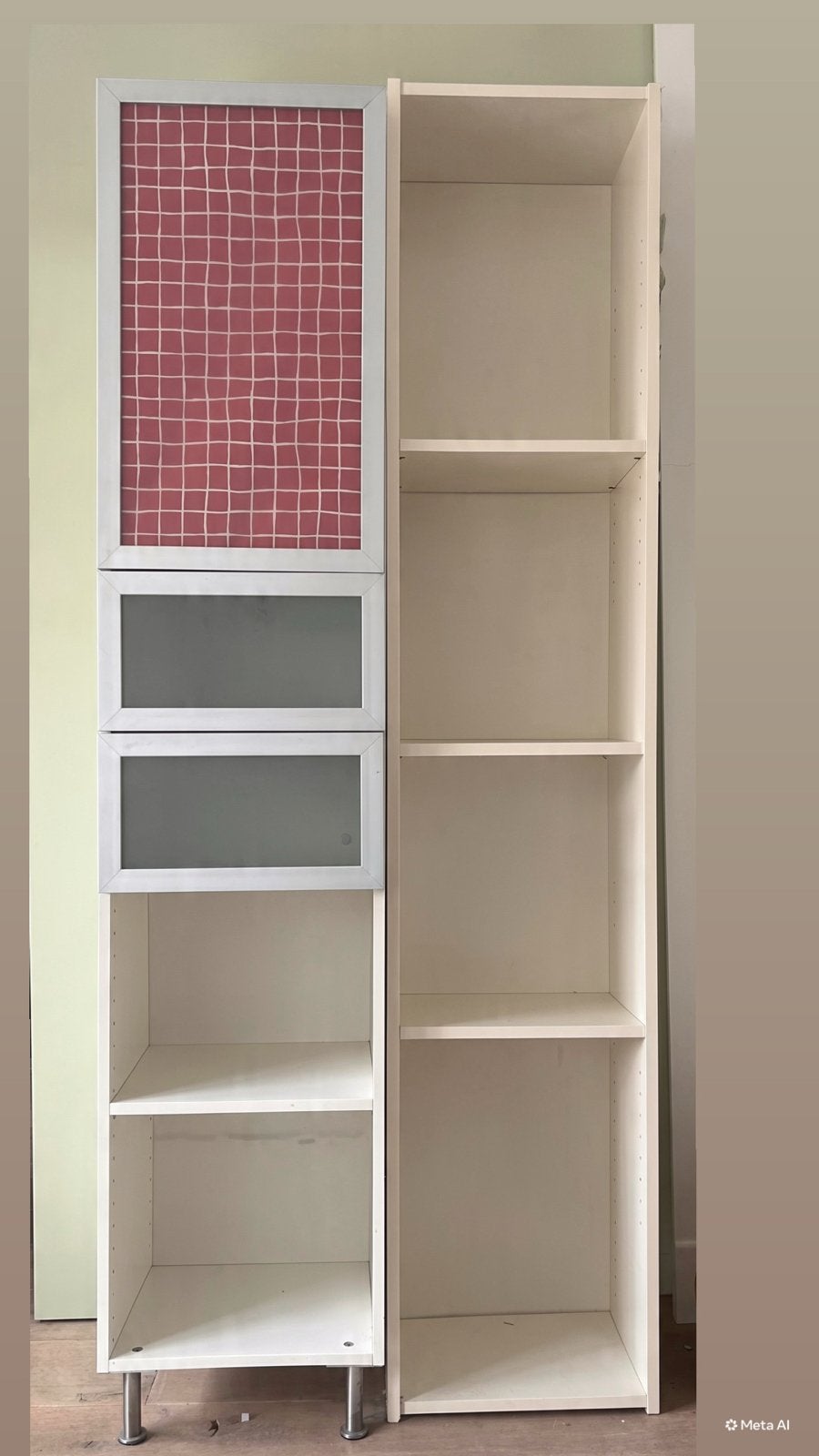 2 Witte IKEA kasten met planken (ophalen 26-30 aug.), Huis en Inrichting, Ophalen, Minder dan 50 cm, Gebruikt, 150 tot 200 cm