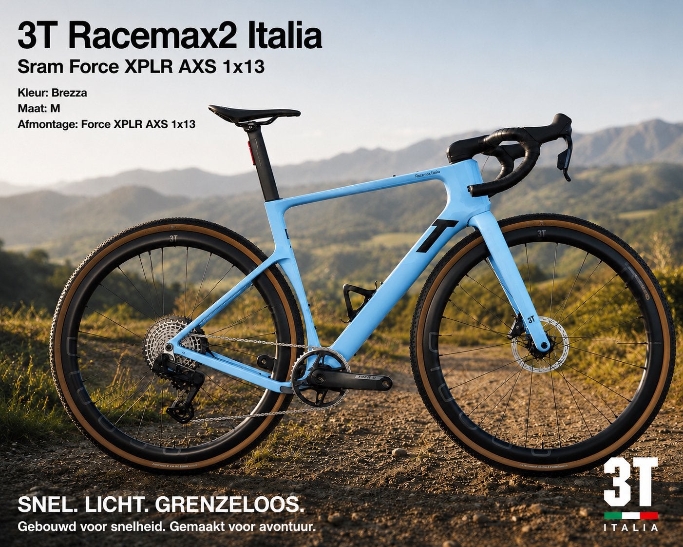 Gravelbike 3T Racemax2 Italia mt M, 28 inch, Carbon, 10 tot 15 versnellingen, Nieuw