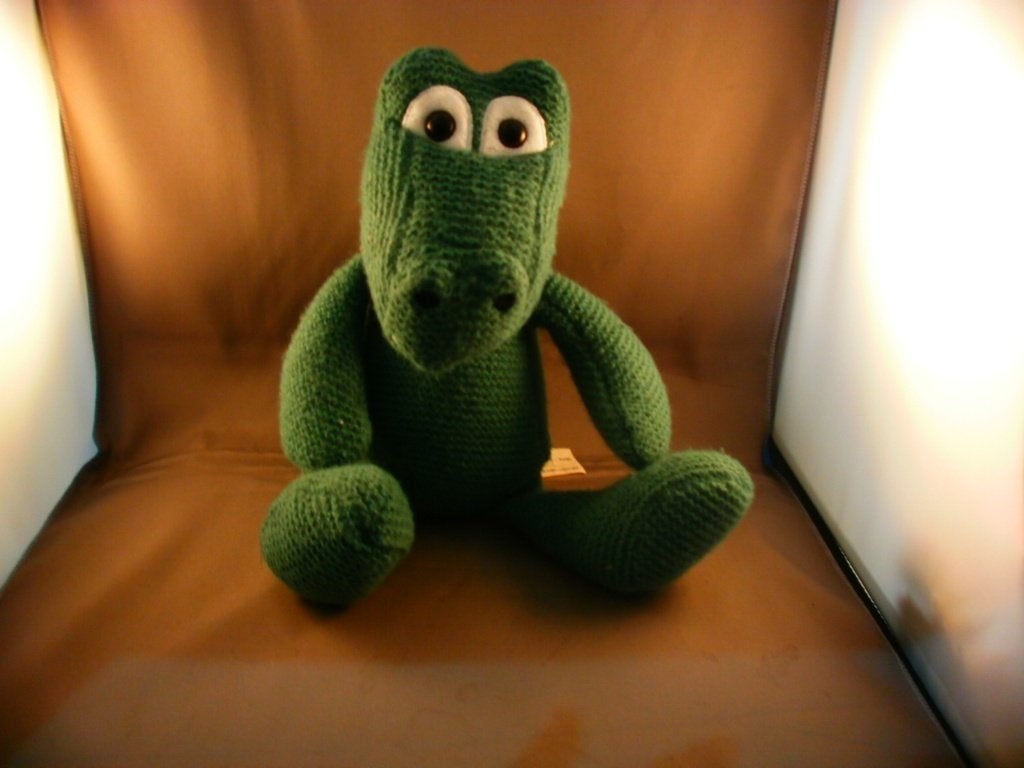 HEMA dino/draak groen velours ogen groene manen rest gehaakt, Hema, Groen, Dinosaurus, Wasbaar