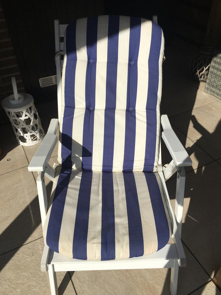 Tuin set 4 stoelen met kussens en tafel, Tuin en Terras, Tuinmeubel-accessoires, Ophalen, Gebruikt
