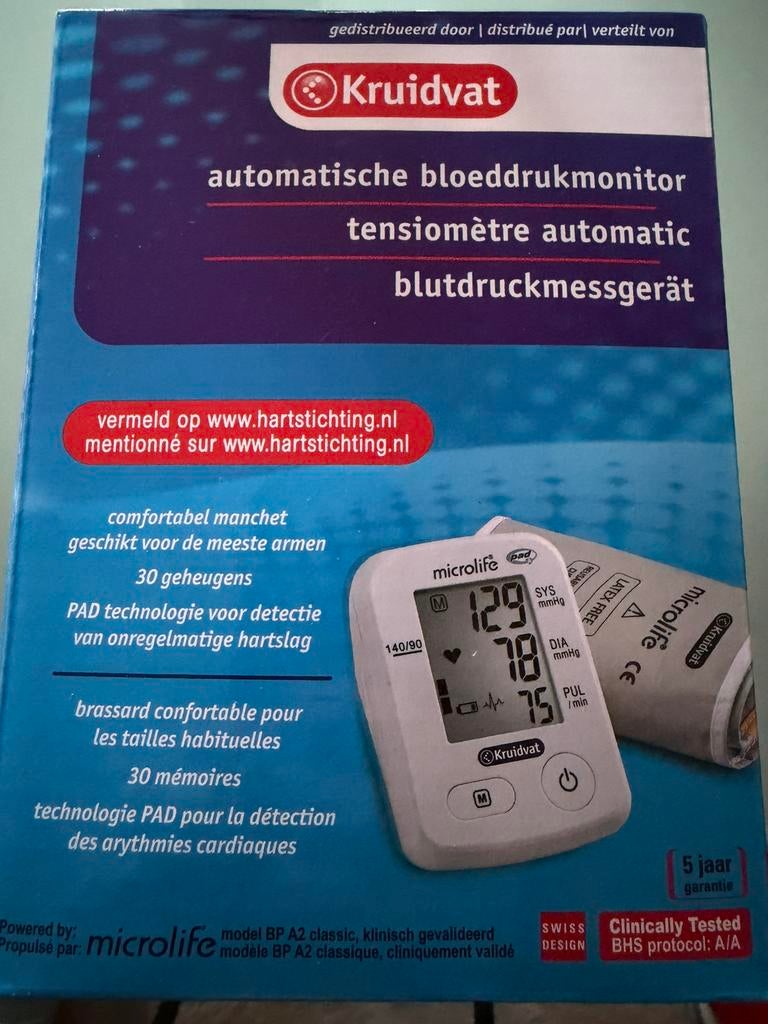 Automatische bloeddrukmonitor, Diversen, Ophalen of Verzenden, Zo goed als nieuw