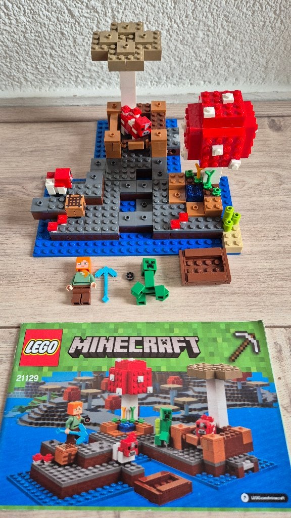 Lego Minecraft 21129 The Mushroom Island, Compleet, Gebruikt, Minecraft, Lego
