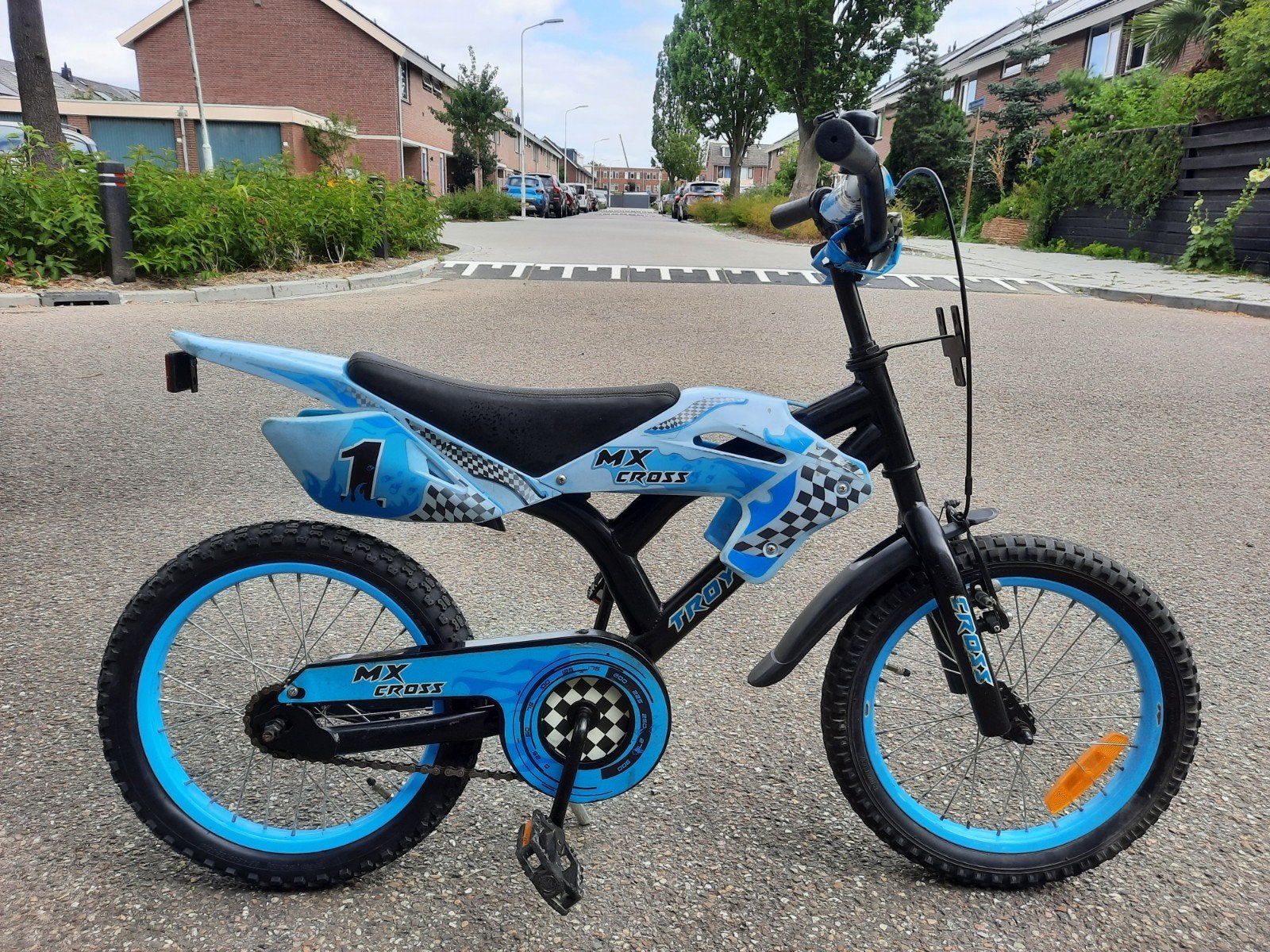 16 inch Jongensfiets (ZÉÉR NETTE EN GOEDE STAAT), Ophalen, Terugtraprem, Gebruikt, Handrem