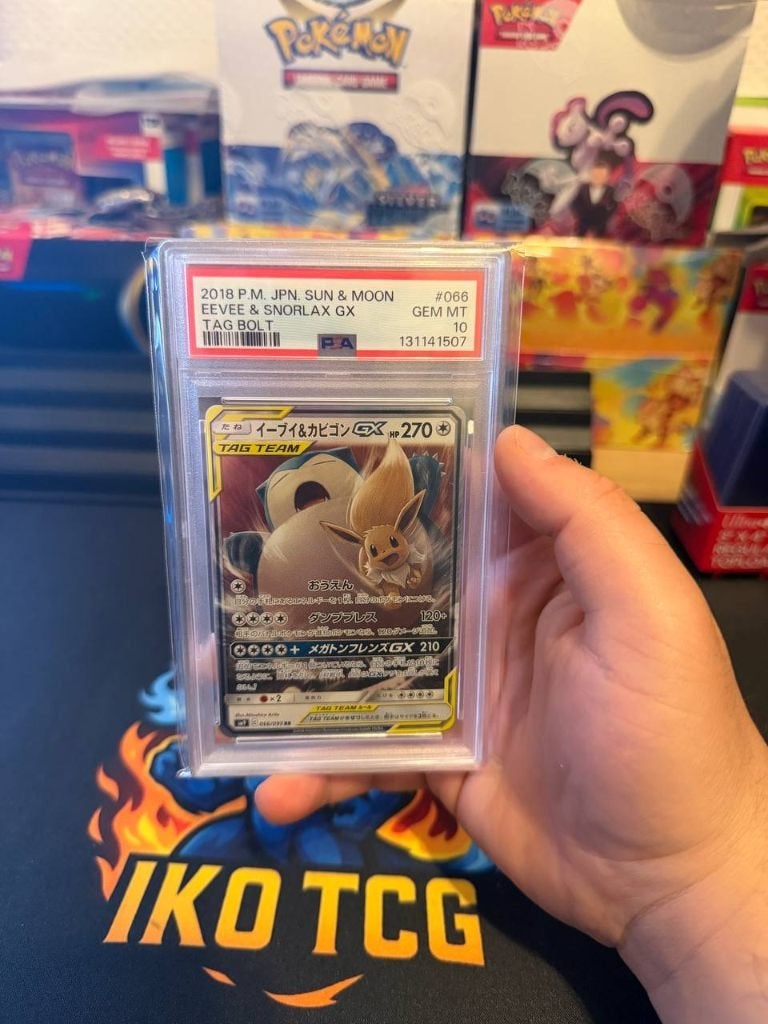 Eevee & Snorlax GX kaart (#066), Ophalen of Verzenden, Nieuw, Losse kaart, Foil