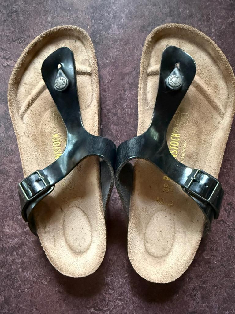 Birkenstock Gizeh mt 39 zacht voetbed leder vib, Kleding | Dames, Ophalen of Verzenden, Zo goed als nieuw