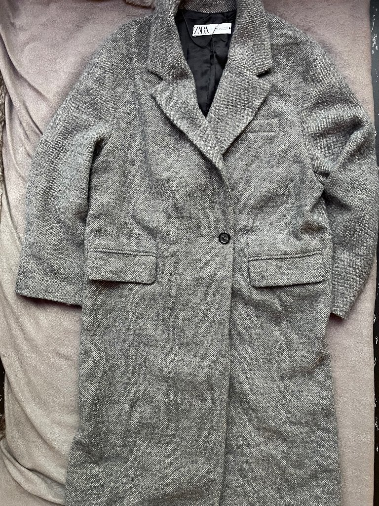 Mooie jas ZARA oversized fit maat S wol/acryl mix, Zara, Ophalen of Verzenden, Zo goed als nieuw, Maat 36 (S)