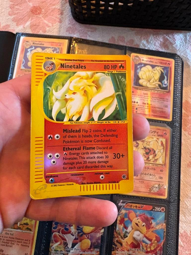 Ninetales expedition reverse holo, Ophalen of Verzenden, Zo goed als nieuw, Meerdere kaarten, Foil