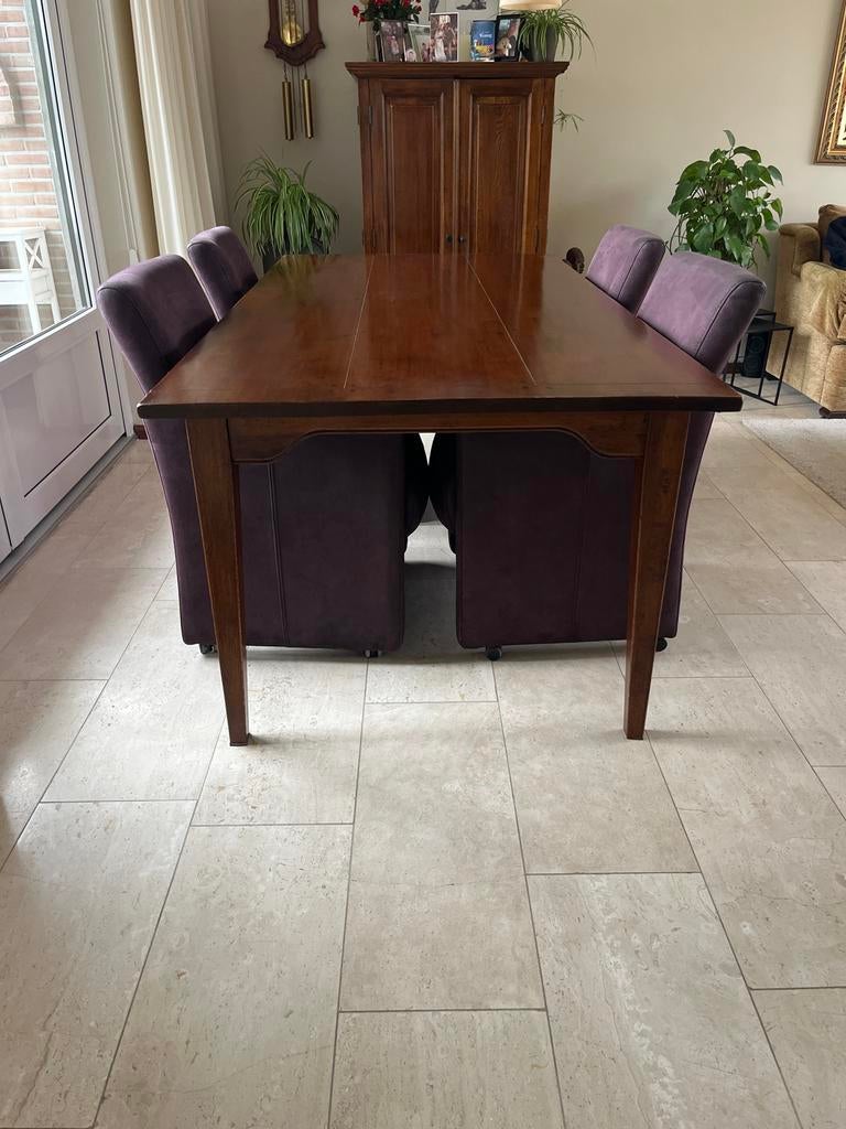 Robuuste houten eettafel - perfect voor gezellige diners, Ophalen, Gebruikt, 50 tot 100 cm, 150 tot 200 cm