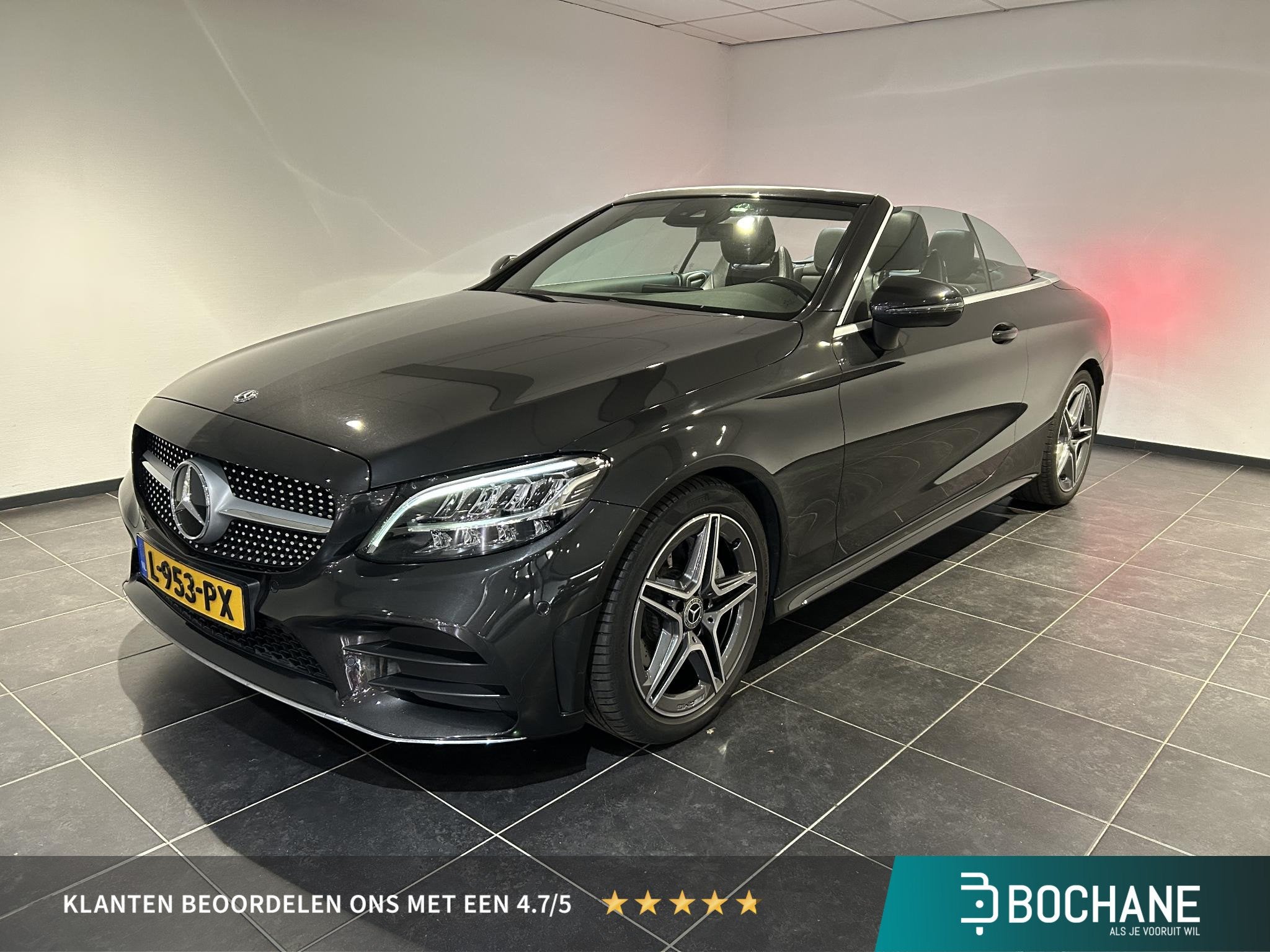 Mercedes-Benz C-klasse Cabrio 180 | AMG | Trekhaak | Camera, Auto's, Mercedes-Benz, Automaat, Cabriolet, 4 stoelen, Leder en Stof