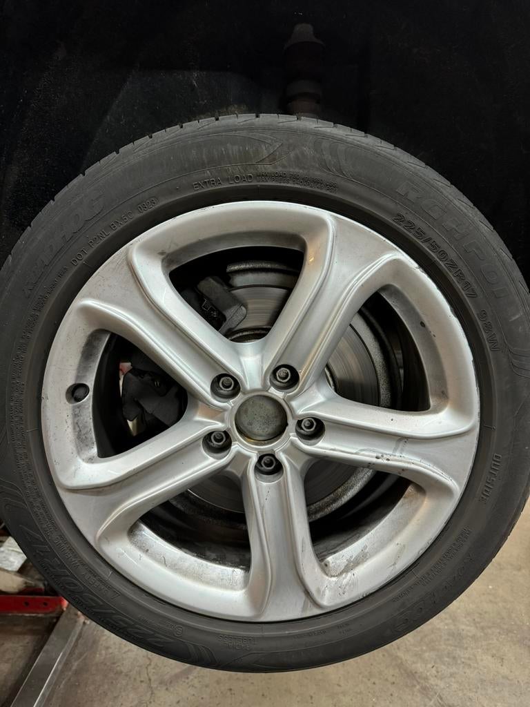 Audi origineel 17" Velgen + Winterbanden Continental, Auto-onderdelen, Banden en Velgen, Ophalen, Gebruikt, Banden en Velgen, 17 inch