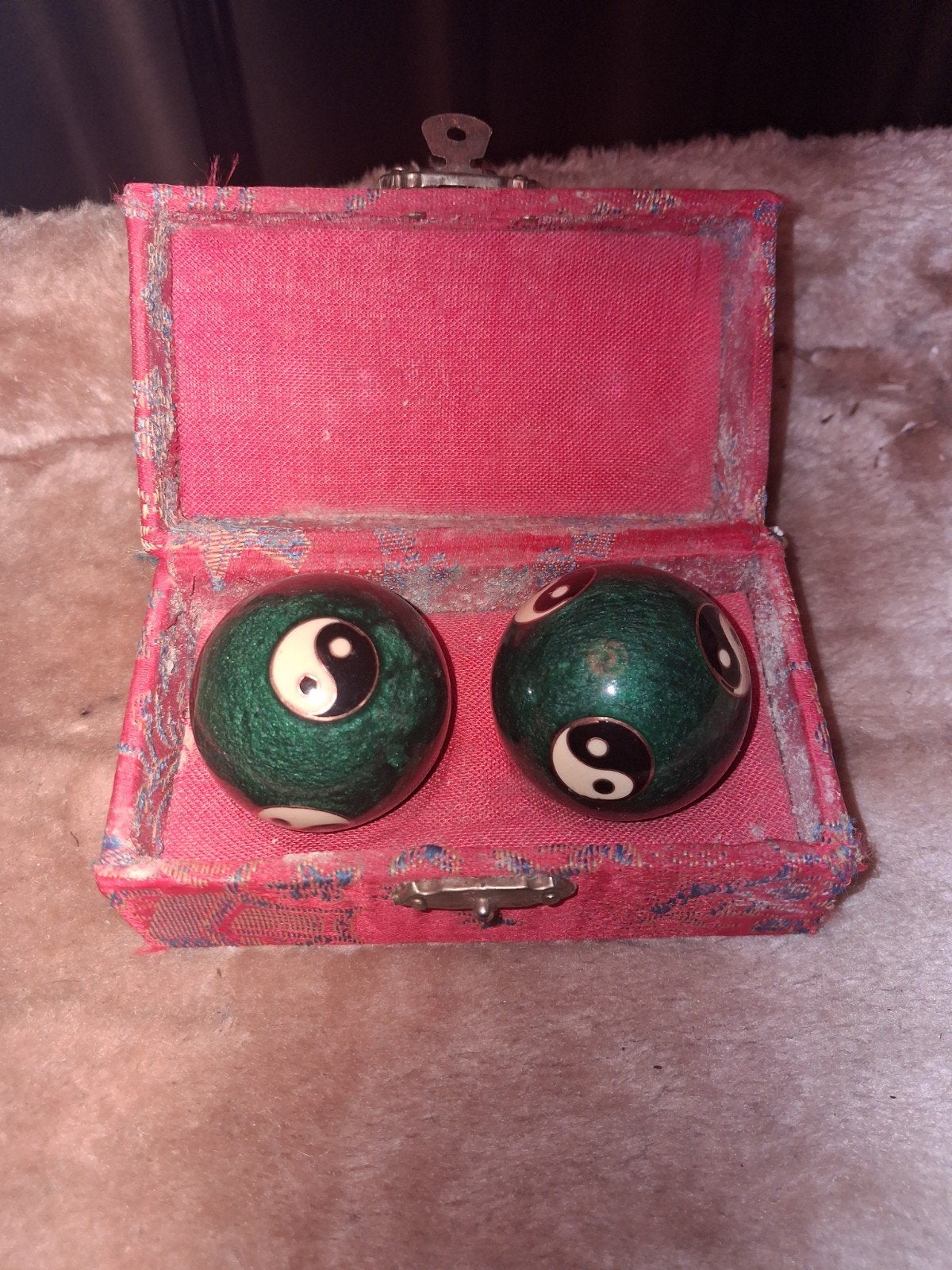 Vintage Chinese Baoding ballen met Yin Yang symbool, Ophalen of Verzenden, Gebruikt