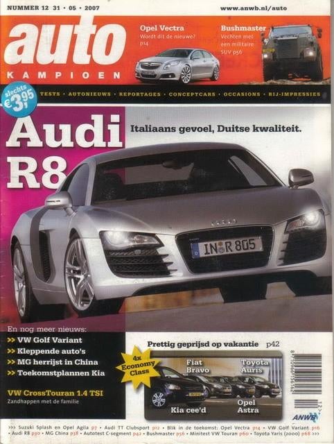 Autokampioen 12 2007 : Audi R8 - VW Golf Variant - Opel, Ophalen of Verzenden, Gelezen, Algemeen