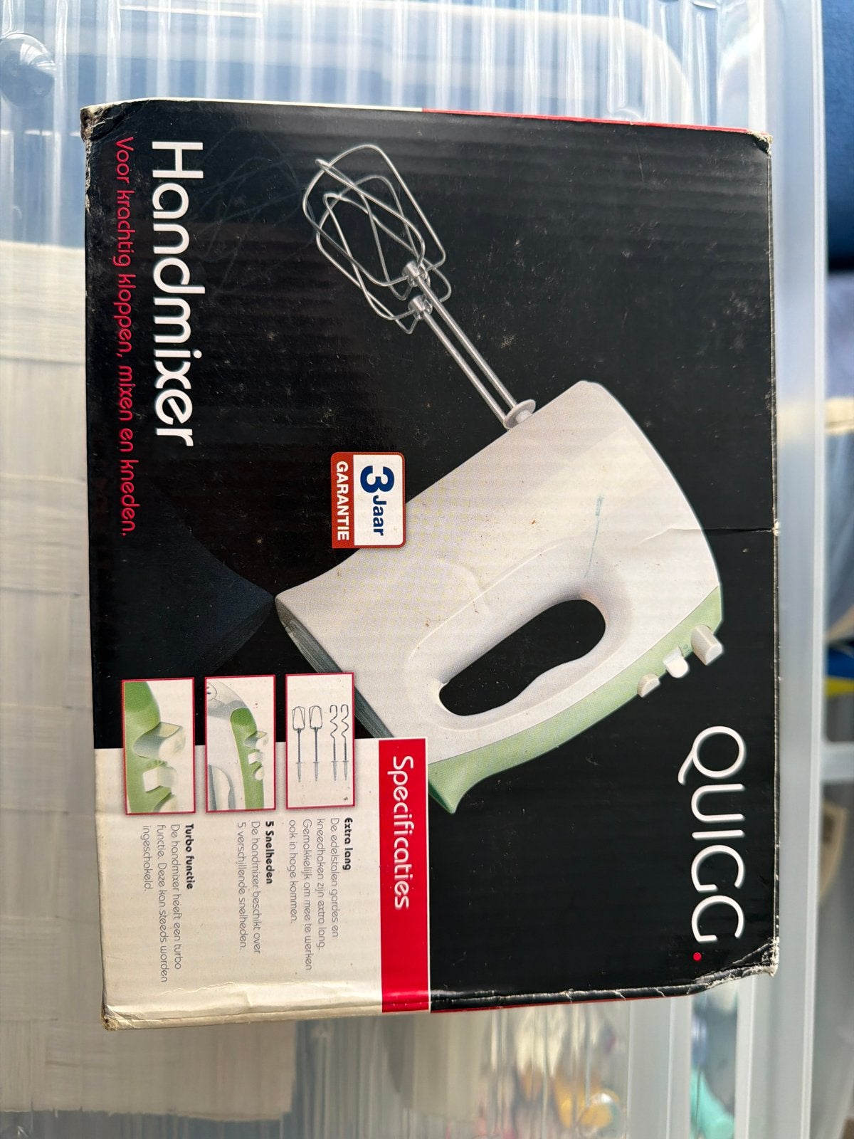 Quigg Handmixer - Krachtig kloppen, mixen en kneden, Ophalen, Nieuw, 3 snelheden of meer
