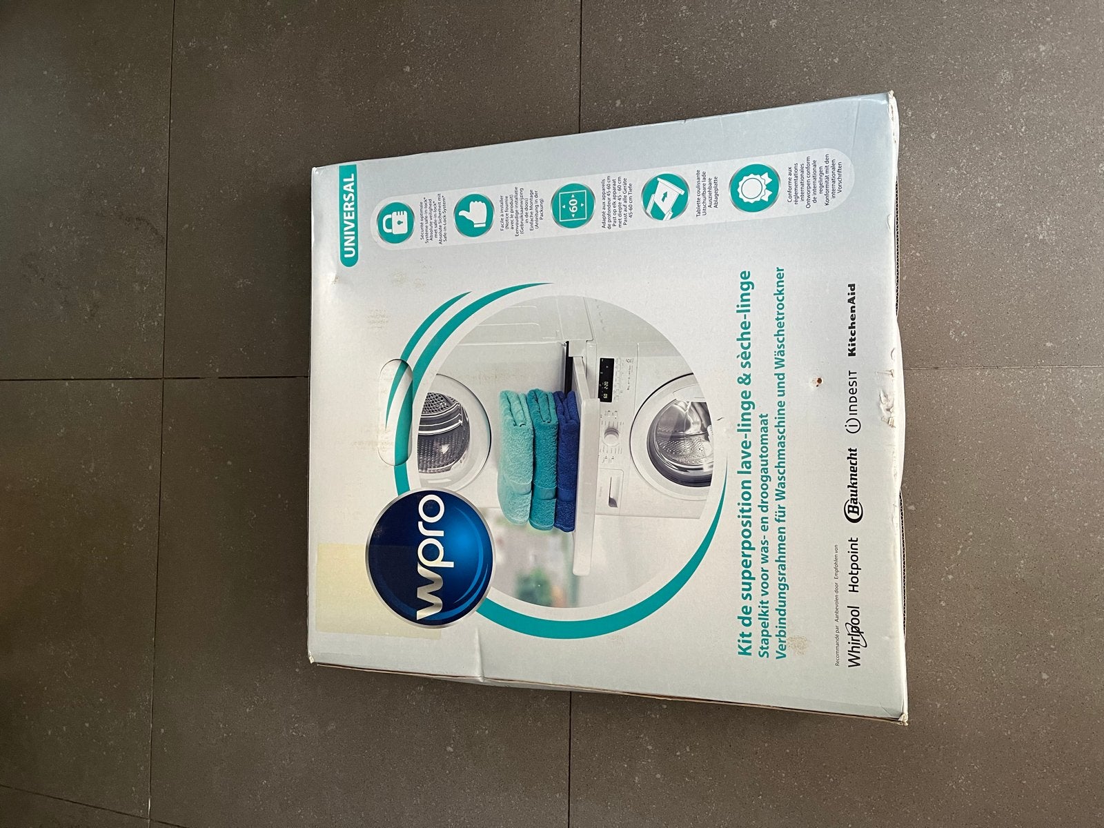 Wpro universele stapelkit voor was- en droogautomaat, Ophalen, Nieuw