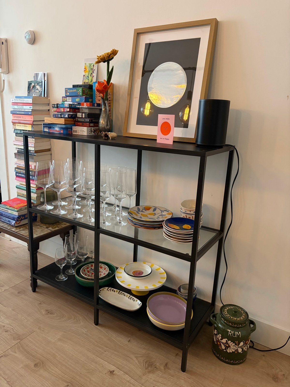 IKEA Vittsjö kast - Zwartbruin/Glas - 100x93 cm, Ophalen, Gebruikt