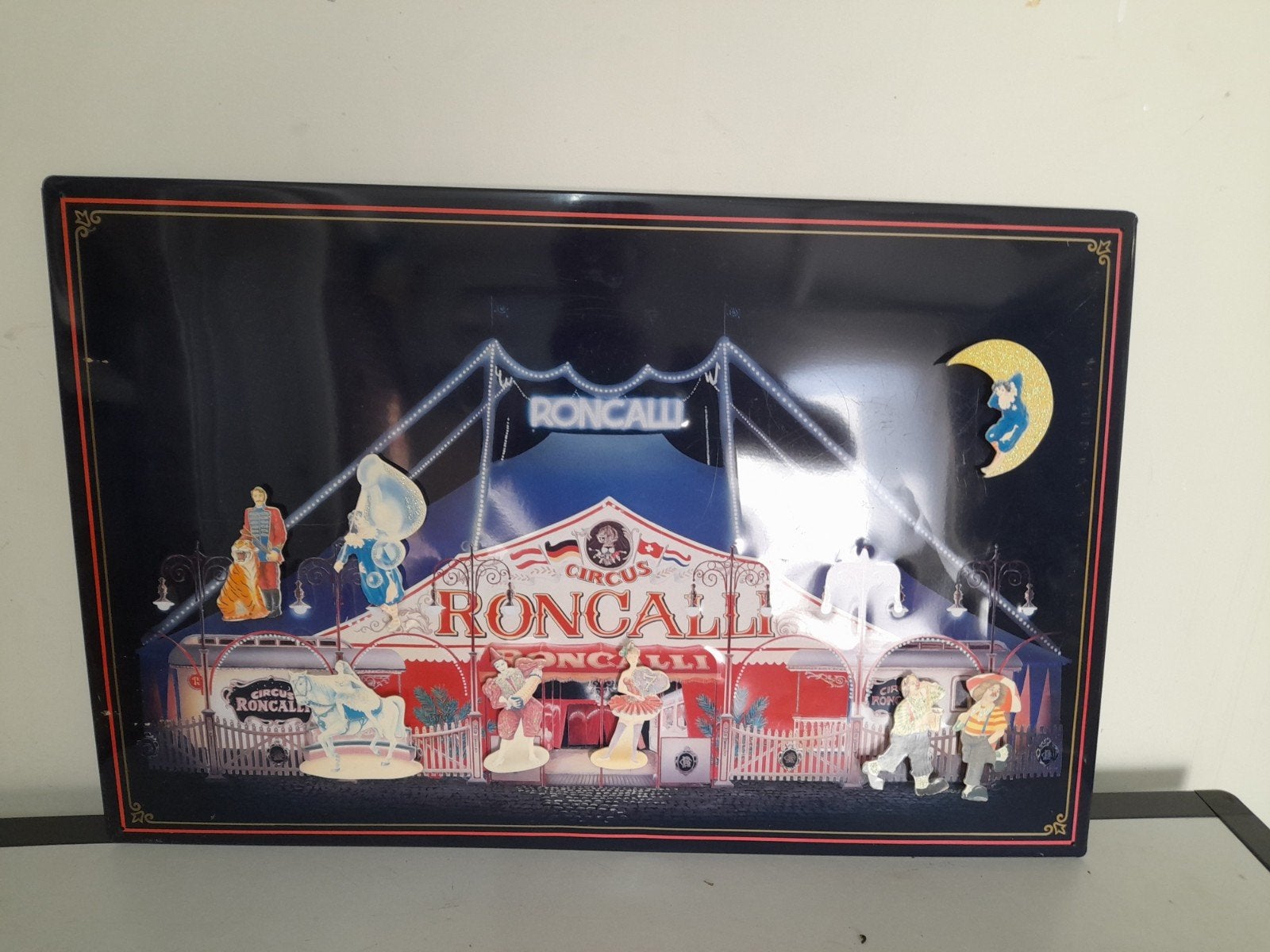 Circus Roncalli blikken bord, Verzamelen, Merken en Reclamevoorwerpen, Ophalen of Verzenden, Gebruikt, Reclamebord