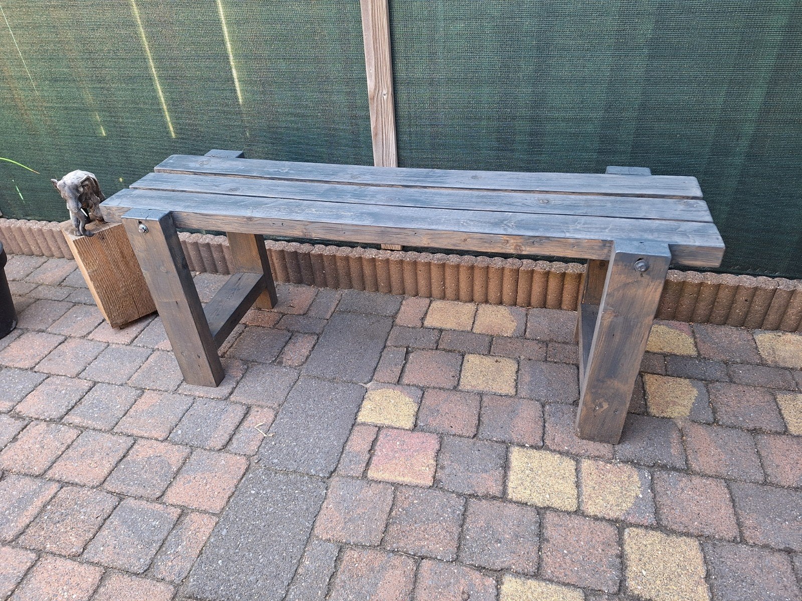 Robuust tuinbankje, Tuin en Terras, Ophalen, Rechthoekig, Hout
