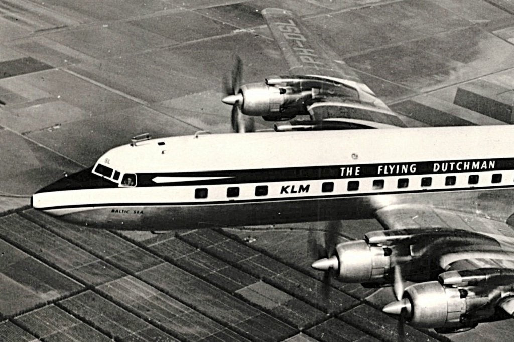 970251	KLM K.L.M.	DC 7 c jr 50	Niet Gelopen, Ophalen of Verzenden, 1940 tot 1960, Ongelopen, Voertuig