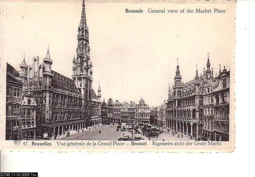 Ansichtkaart 	Brussel	Grote Markt	panorama, Verzamelen, Verzenden, 1920 tot 1940, Gelopen, Brussel (Gewest)