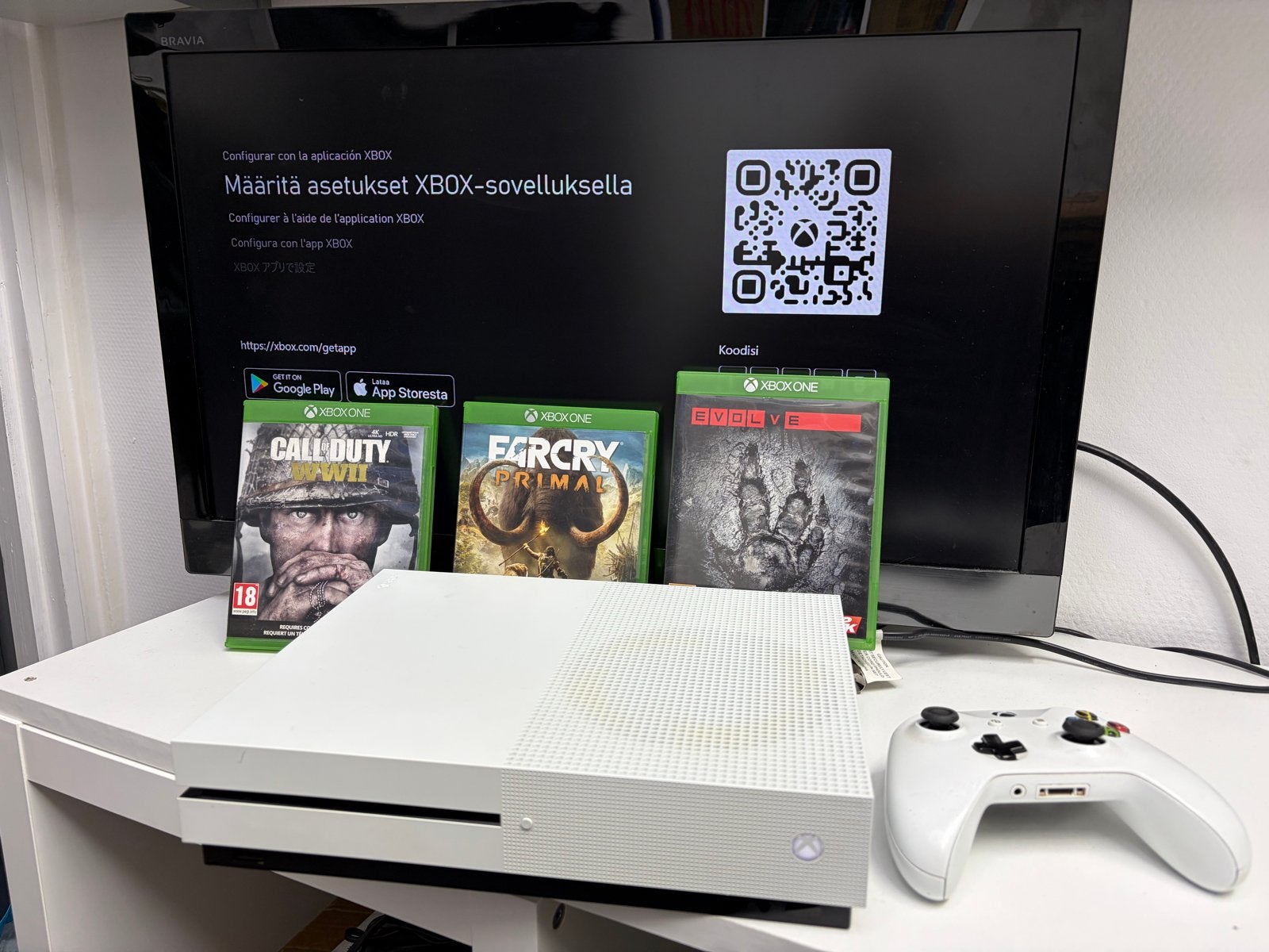 Xbox One S 500GB met controller en 3 games, Geen, Xbox One S, Ophalen of Verzenden, Met 1 controller