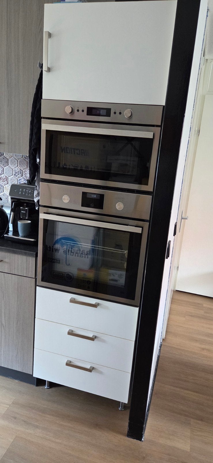 kast met inbouw oven en magnetron van ikea anrätta serie, Witgoed en Apparatuur, Ovens, Ophalen, Overige merken, Inbouw, 55 tot 60 cm