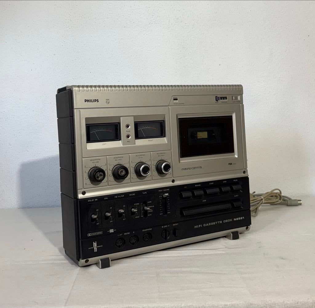 Philips cassettedeck N2521, Ophalen of Verzenden, Enkel, Philips, Tape counter