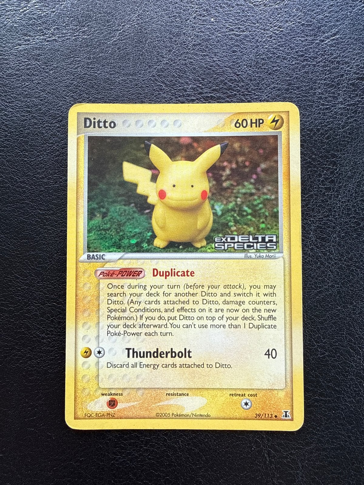 Pikachu Ditto Delta Species 39/113 Pokémon Kaart, Ophalen of Verzenden, Gebruikt, Losse kaart