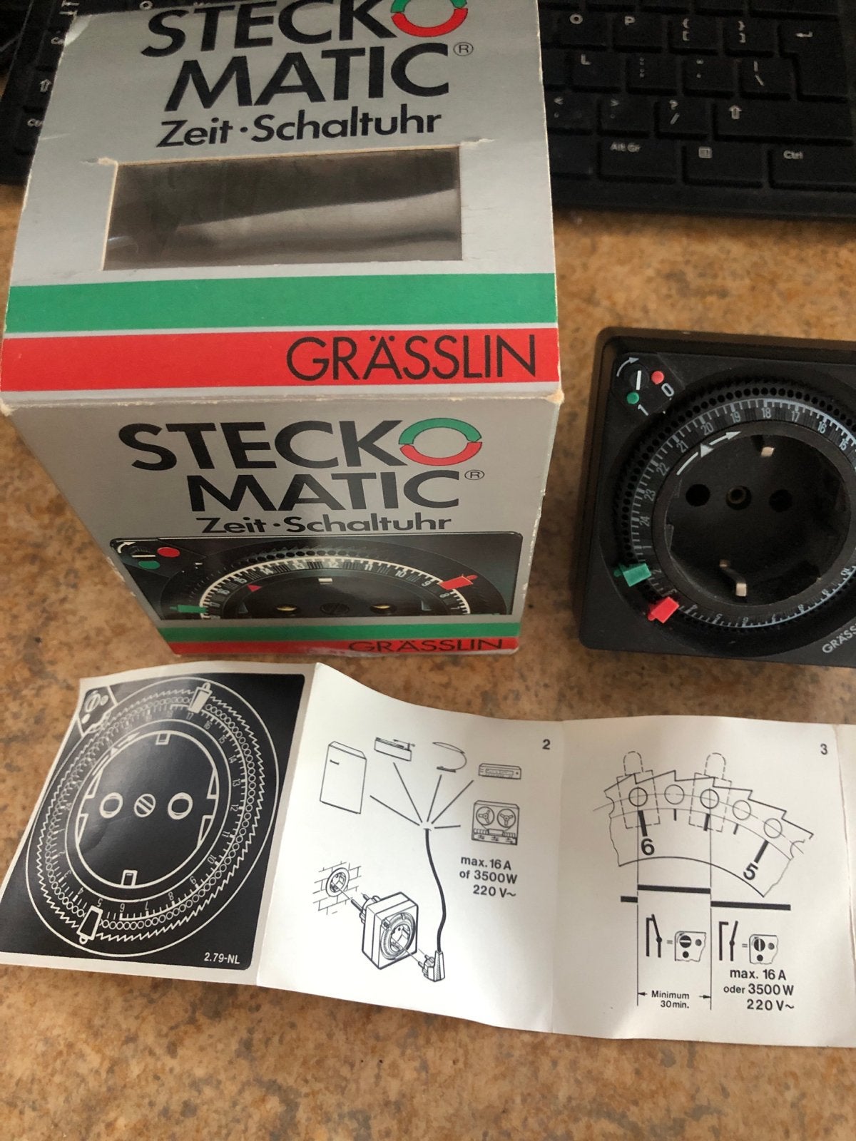 Grässlin Steckomatic Tijdschakelaar - Nieuw in Doos, Ophalen of Verzenden, Nieuw, Schakelaar