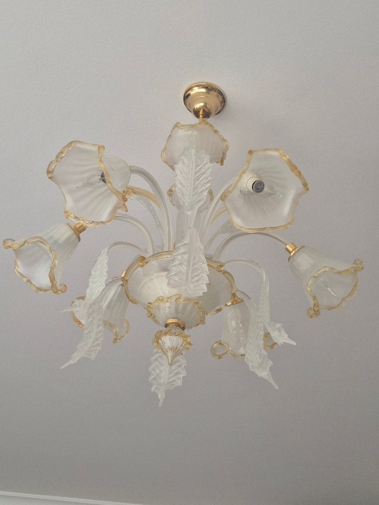 MURANO GLAS KROONLUCHTER, Ophalen, Zo goed als nieuw, Glas
