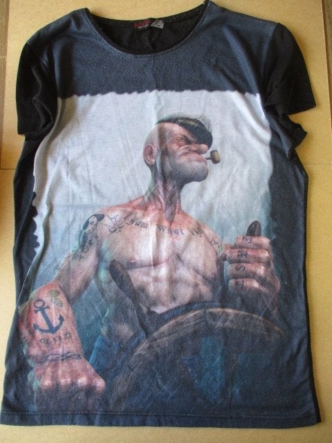 adv11010 popeye shirt 6, Ophalen, Overige figuren, Gebruikt, Kleding