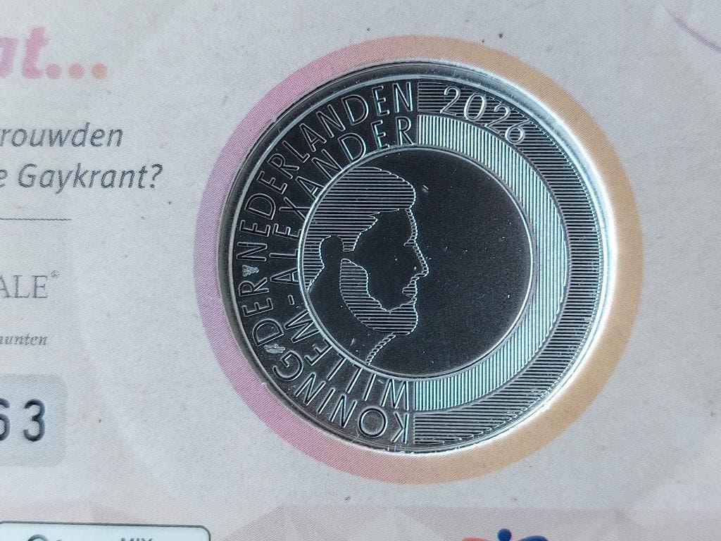 Nederland Vijfje 2026 BU-kwaliteit in coincard, Postzegels en Munten, Munten | Nederland, Vóór koninkrijk, Zilver, Euro's, Ophalen of Verzenden