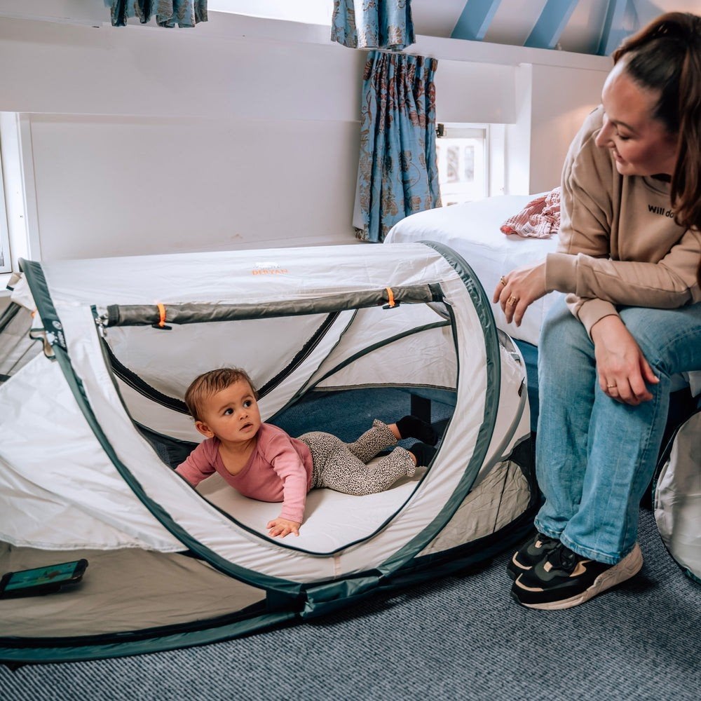 Deryan Reiswieg Peuter met Matras, Slaapzak & Reishoes, Ophalen, Zo goed als nieuw, Reisbedje