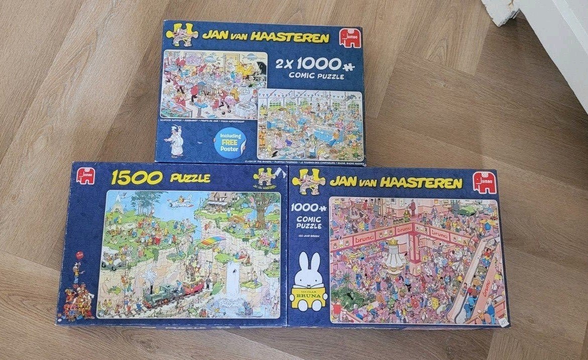 4 jan van haasteren puzzels Jumbo, Ophalen of Verzenden, 500 t/m 1500 stukjes, Zo goed als nieuw