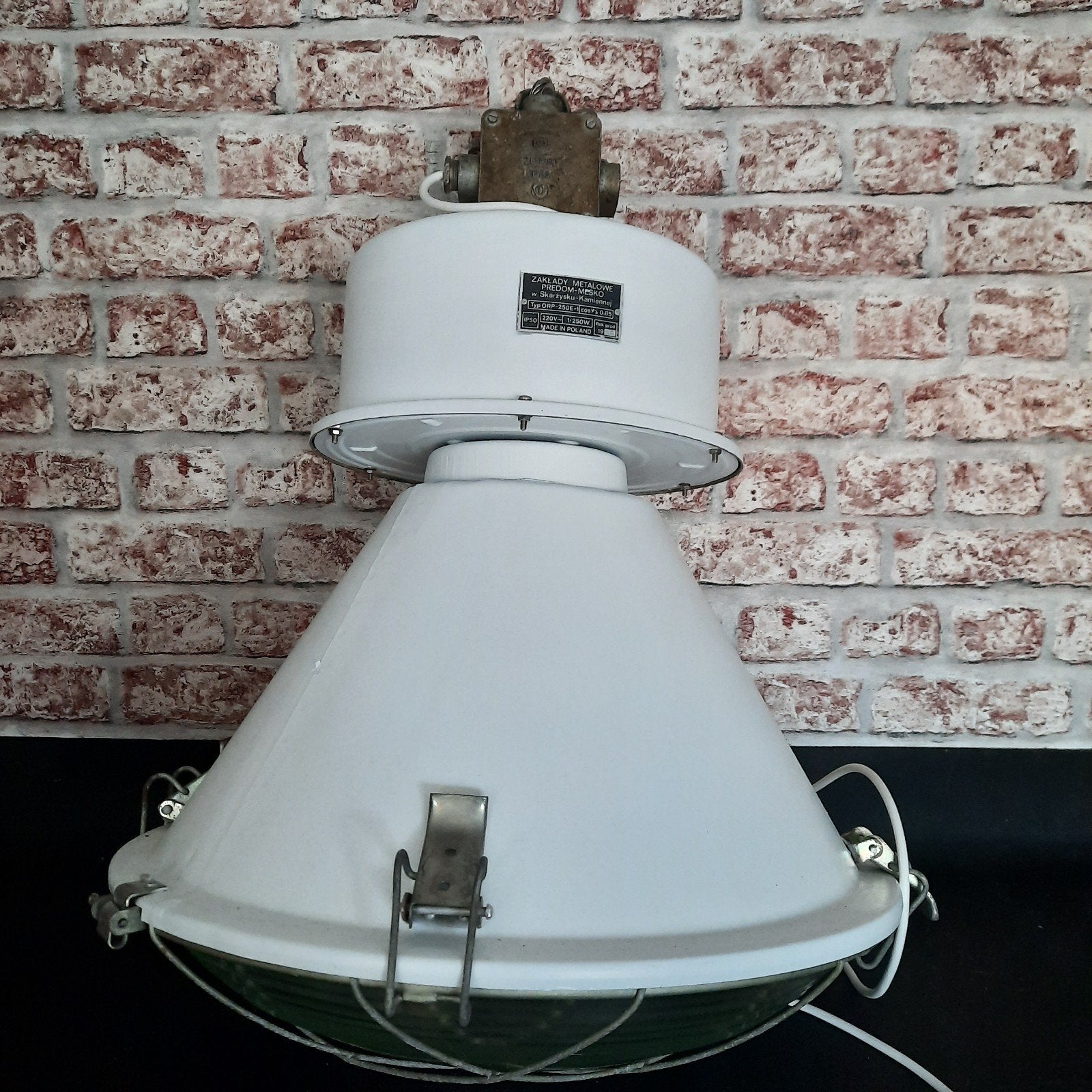 poolse industriële fabriekslampen Witte fabriekslamp, Ophalen, Gebruikt, Glas, E27 (groot)