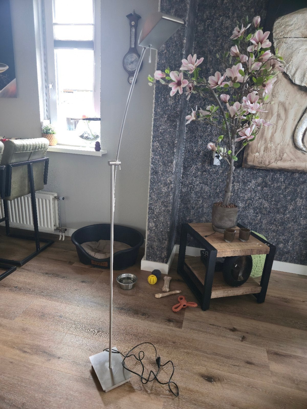te koop rvs leeslampje, Ophalen, 100 tot 150 cm, Zo goed als nieuw, Metaal