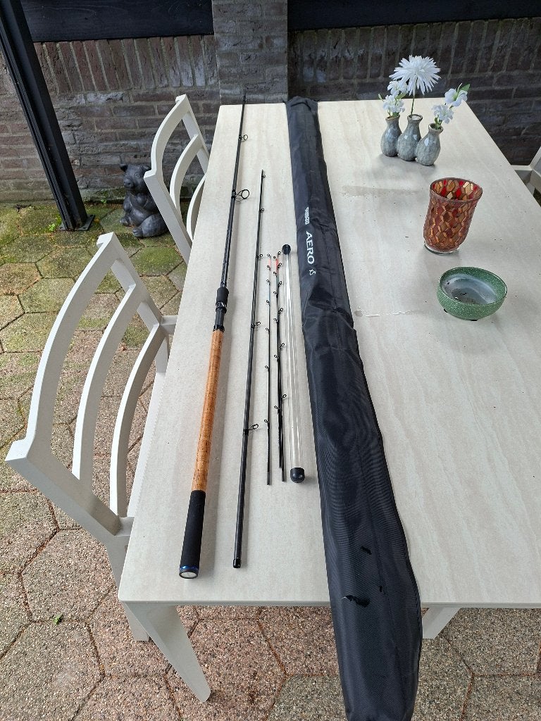 shimano aero x5 distance power feeder 12ft, Watersport en Boten, Ophalen, Nieuw, Werphengel
