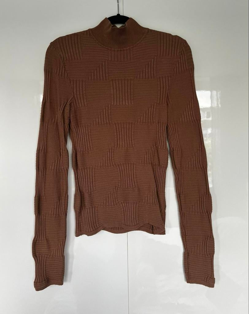 Bruine ribbel col trui New Yorker Amisu maat M, Ophalen of Verzenden, Gedragen, Maat 38/40 (M), Bruin