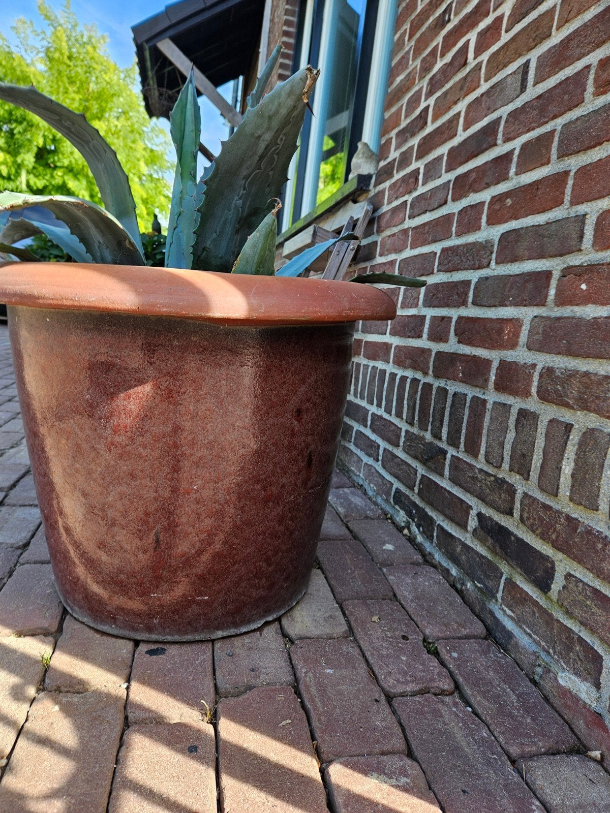 Grote terracotta bloempot voor binnen of buiten, Tuin en Terras, Ophalen, Rond, Balkon, 40 tot 70 cm